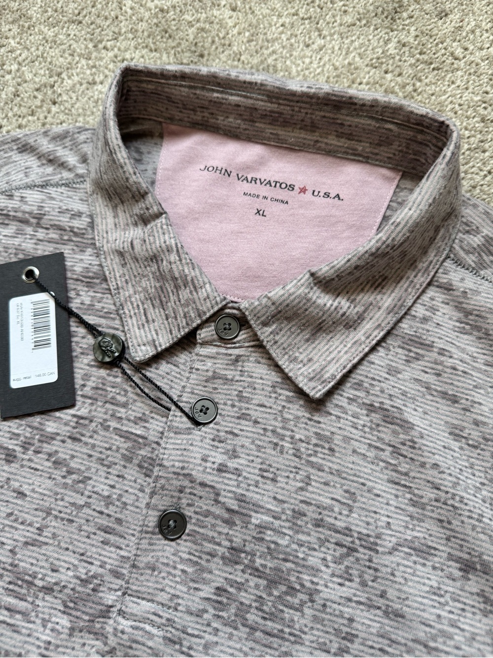 NWT Mens John Varvatos Lightweight Polo Shirt Size XL Brand New